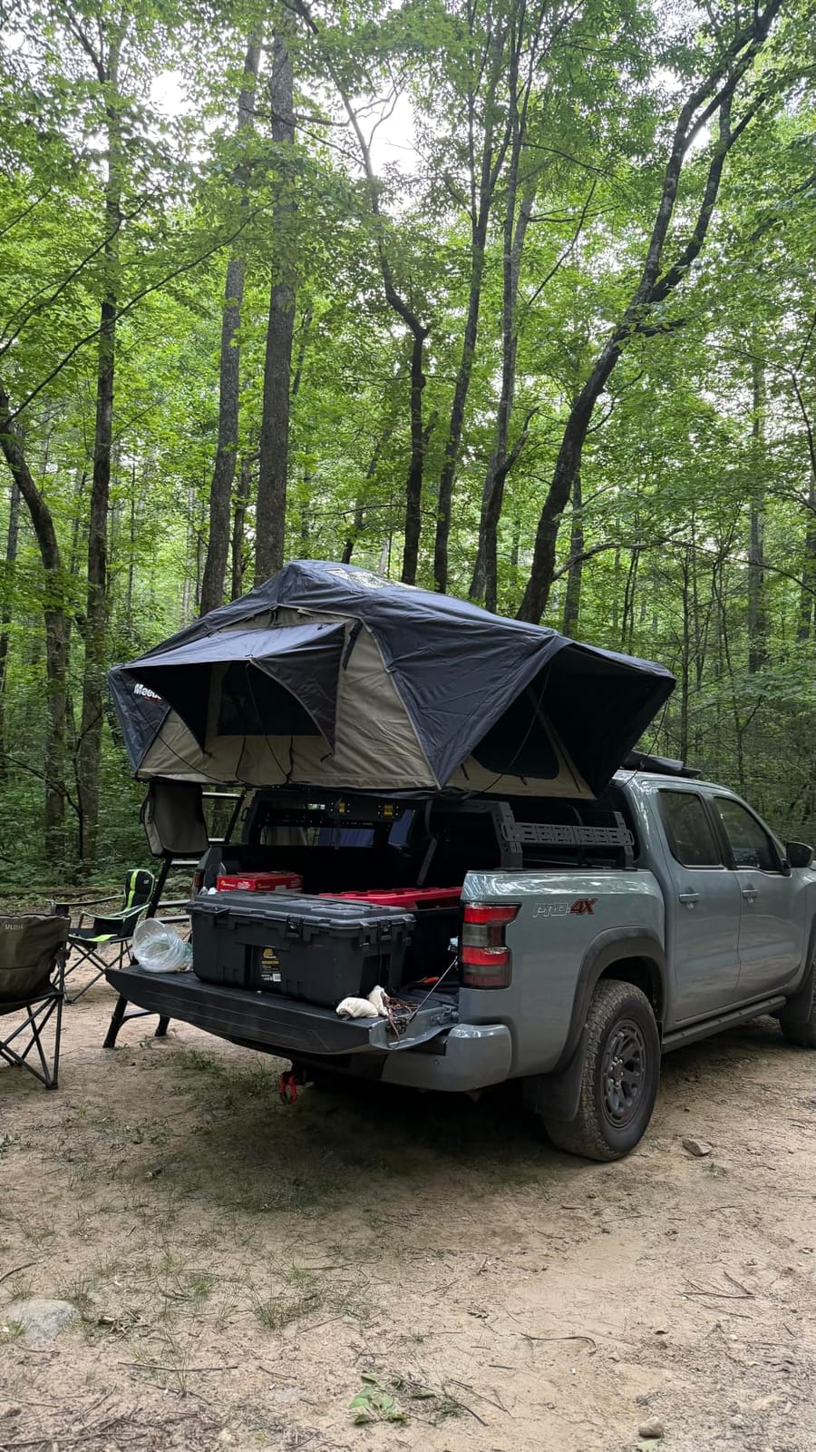 Meedo Apolle A86 M, Soft Shell Rooftop Tent, Fits 2 People, Made with Waterproof Material and a Rainfly-Fold Design, Clamshell Army Green Roof top Tent for Overlanding Hunting, Ladder Included customer photo 1