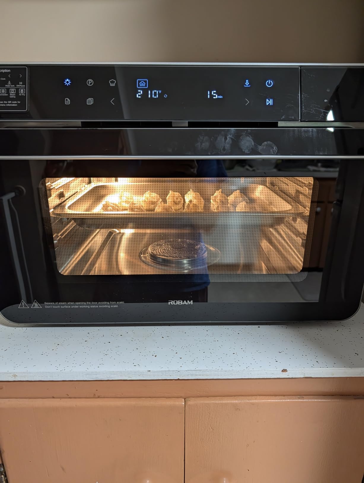 ROBAM Toaster Air Fryer Combi Oven, Countertop Steam Oven 14-in-1 with Convection Steam Roast & Bake, Multi-Stage Cooking, Self-Clean, 7 Modes, 30 Built-In Recipes, for Kitchen Pizza Baking (Green) customer photo 1
