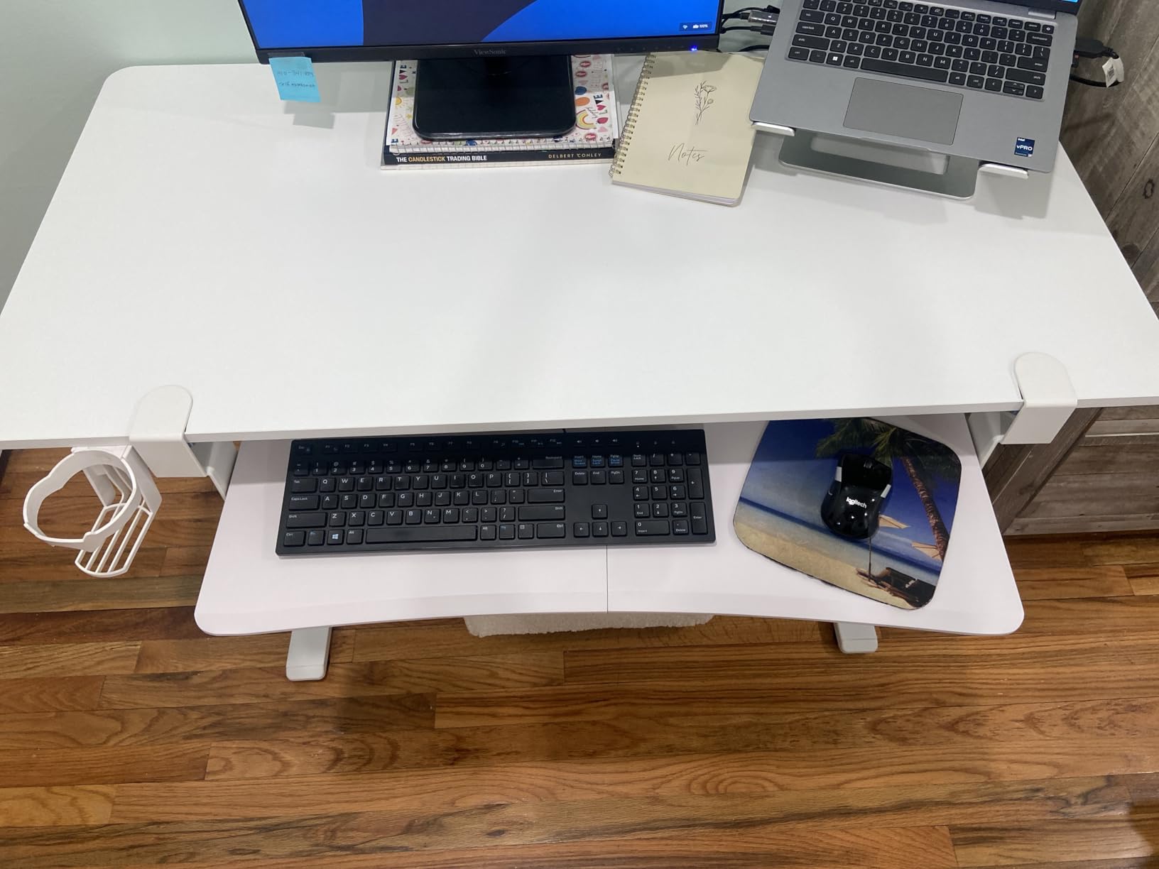 FLEXISPOT H7 Plus Mobile Standing Desk, Pneumatic Adjustable,One-Piece 32