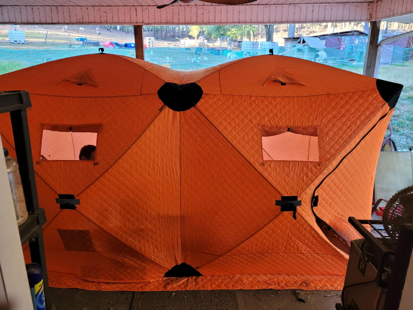 GarveeLife Ice Fishing Insulated Tent, Large Pop-Up Portable Hub-Style Ice Fishing Shelter, 3-4 Person Shelter 68 Square Feet of Fishable Area customer photo 1