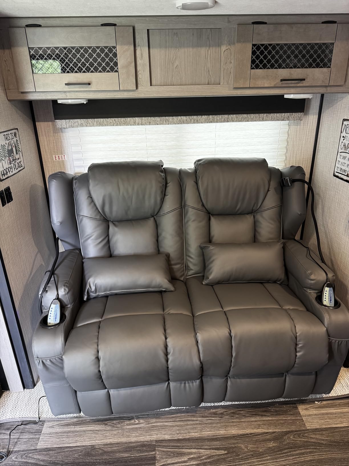 Redlife Power Loveseat Recliner Sofa with Console, Blue LED Lights customer photo 1