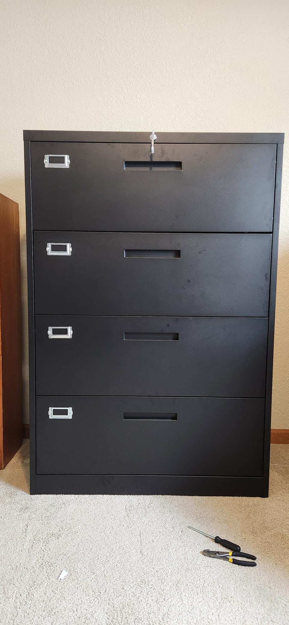 Letaya 2 Drawer File Cabinet with Lock,Metal Lateral Filing Cabinet for Home Office,Hanging Letter/Legal/A4 Size (Black, H27.95×W28.35×D15.74) customer photo 2
