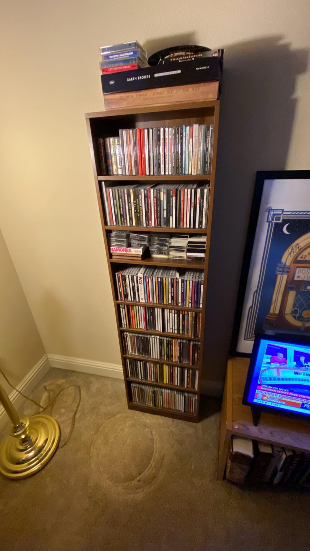 DVD Storage Cabinet Shelf, 4 Tier Media Storage Tower for CDs & Video Games, Freestanding Organizer Shelf for Living Room Home Office, Holds 160+ DVDs(Black) customer photo 2