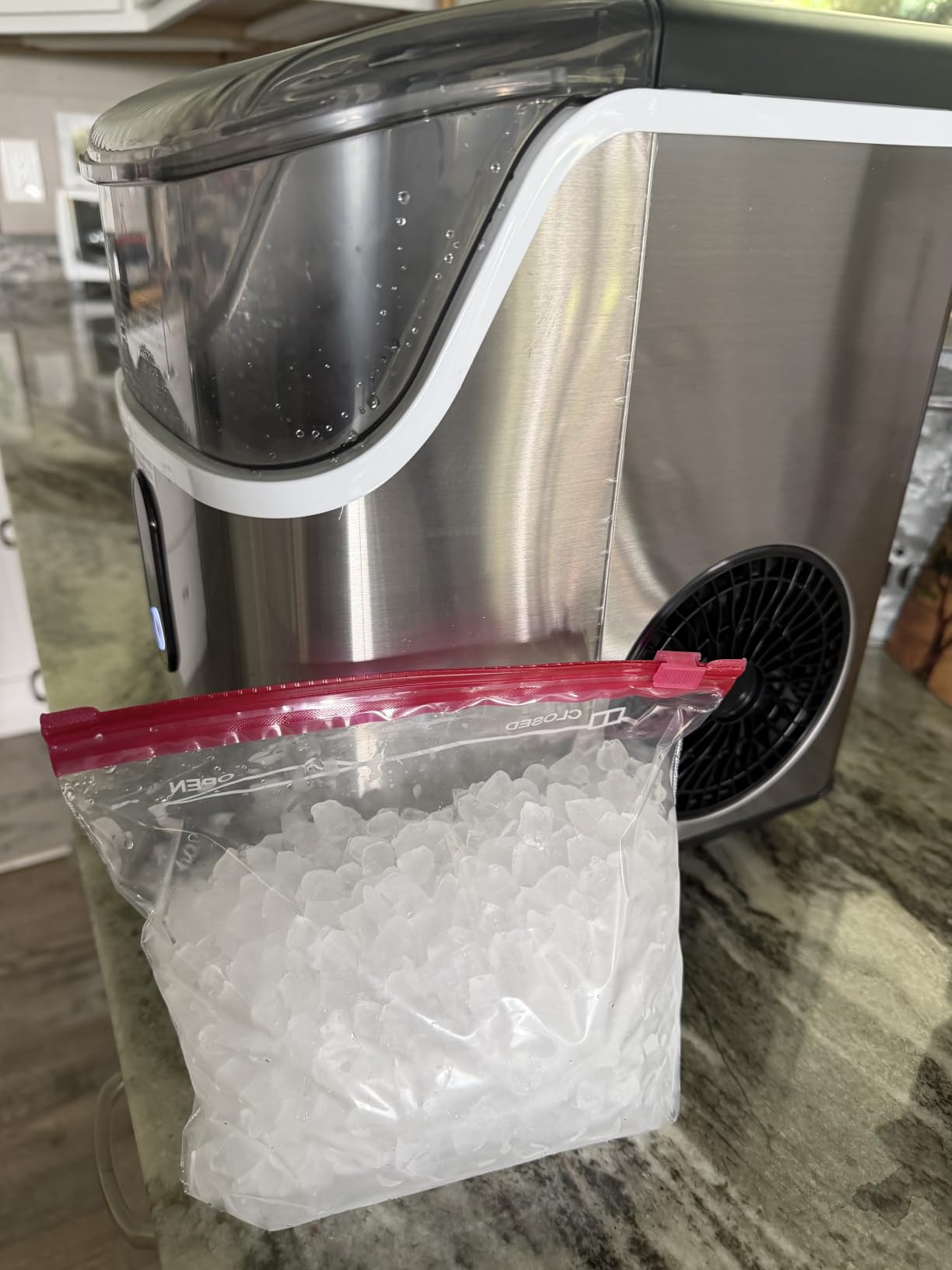 Antarctic Star Nugget Ice Makers Countertop, Pebble Ice Machine with Chewable Pellet Ice, 35Lbs/24H, Self-Cleaning, Sonic Ice, One-Click Operation, for Kitchen,Party Stainless Steel Silver customer photo 1