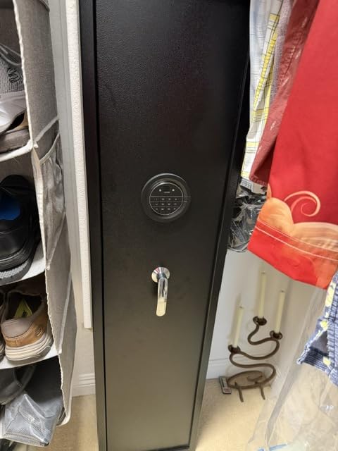 Marcree 8-10 Gun Safe for Rifles & Pistols, Quick Access Rifle Safe with Dual Alarm, Mute Mode, Adjustable Shelves & Pistol Pockets, Gun Cabinet for Shotguns customer photo 1