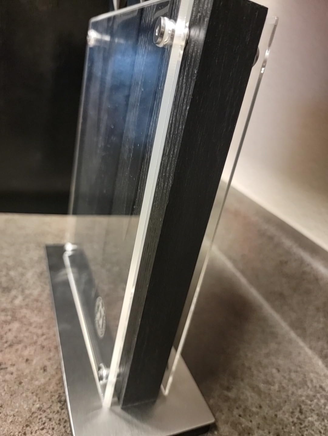 Schmidt Brothers - Classic Downtown Magnetic Knife Block, Acacia Hardwood and Acrylic Shield, Universal Cutlery Storage For 16-18 Knives customer photo 2