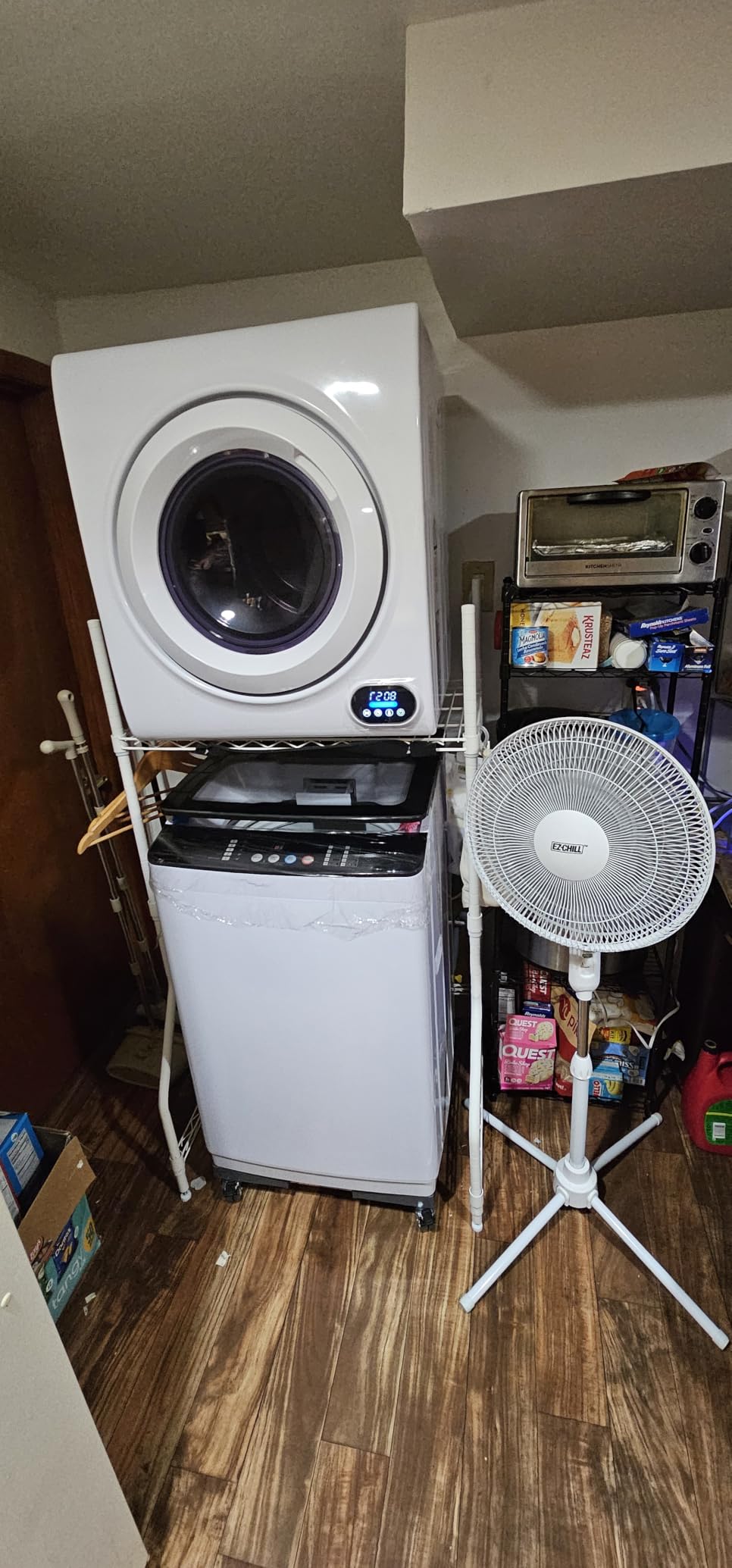 Euhomy 3.5 Cu.Ft. Clothes Dryer, 120V Portable Dryers for Laundry, 1500W, 4 Functions, LCD Control Panel Compact Dryer with Exhaust Pipe, Front Load Dryer Machine, Apartment, Home, RV, White customer photo 2