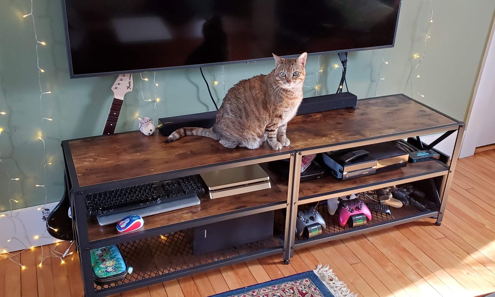 VASAGLE 58 Inch TV Stand, Mid Century Entertainment Center with Storage customer photo 2