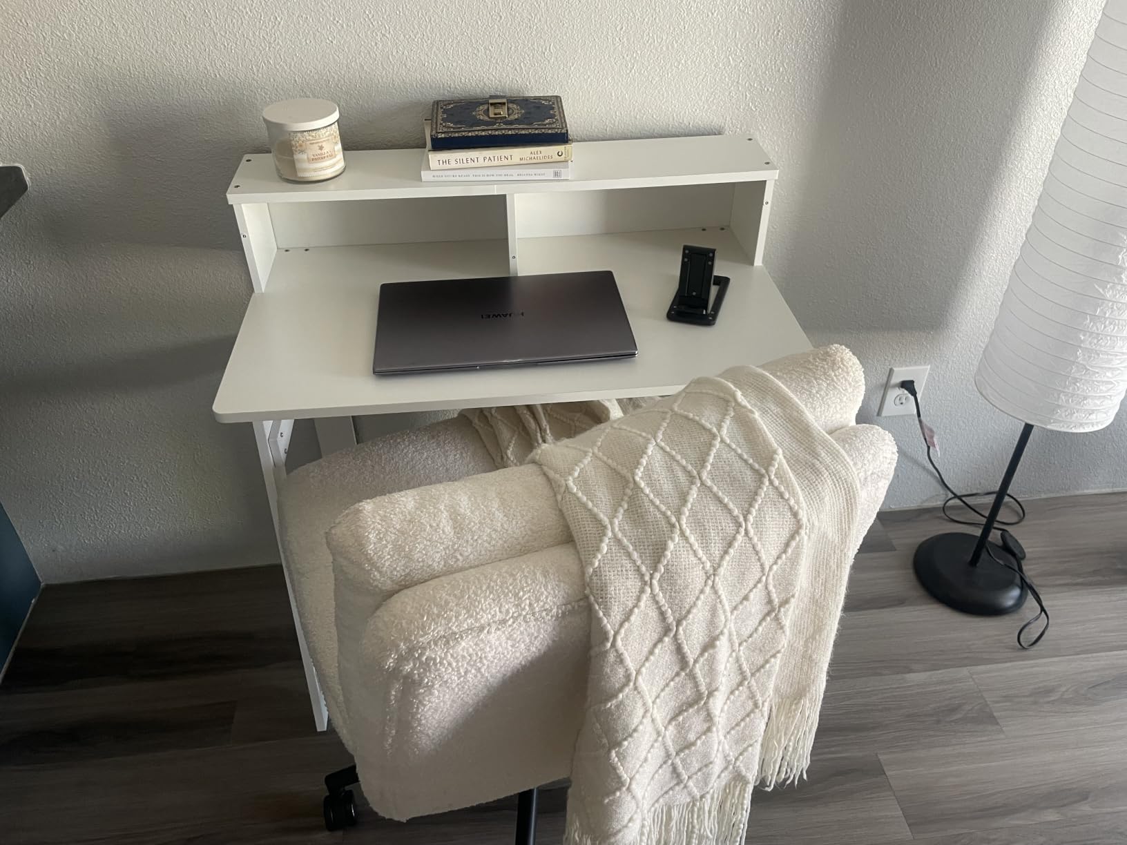Furinno Jaya Desk, 39.2 Wide Computer Desk with Drawer, Darkwood customer photo 1