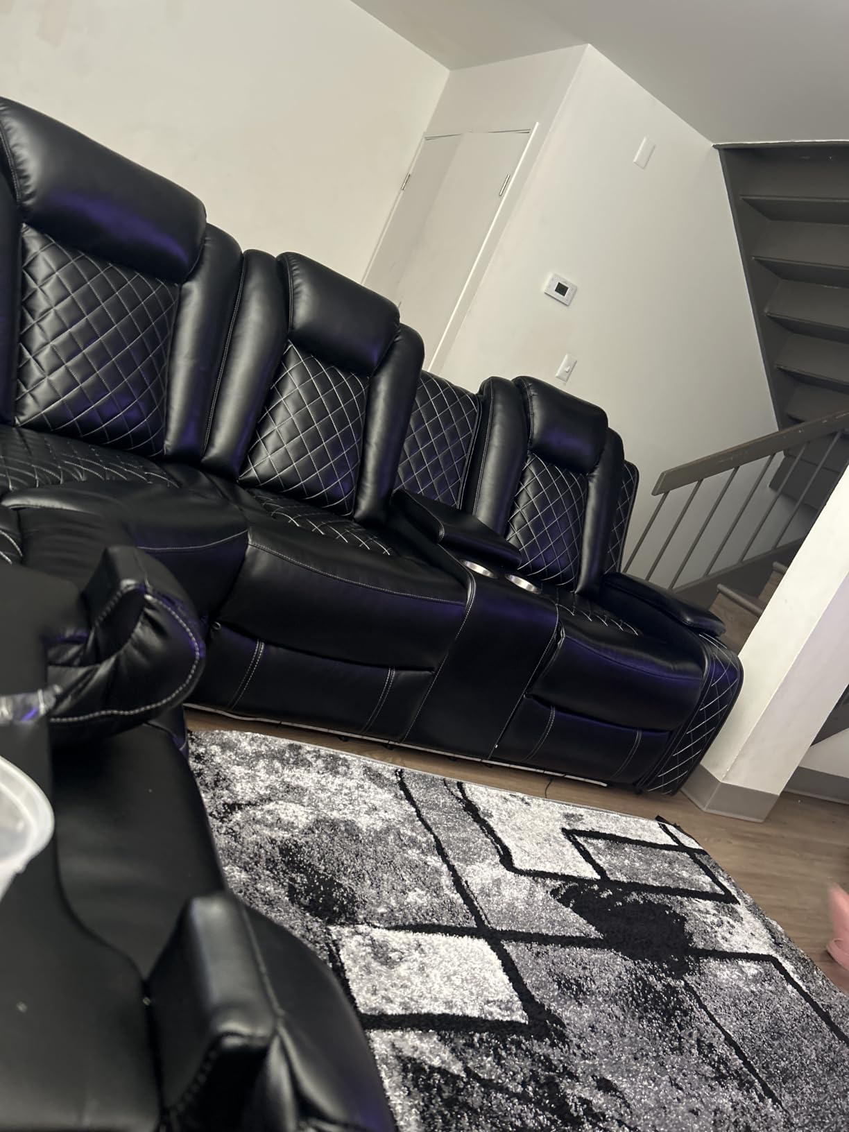 Power Reclining Sectional Sofa with Speakers & USB Charging Port customer photo 2