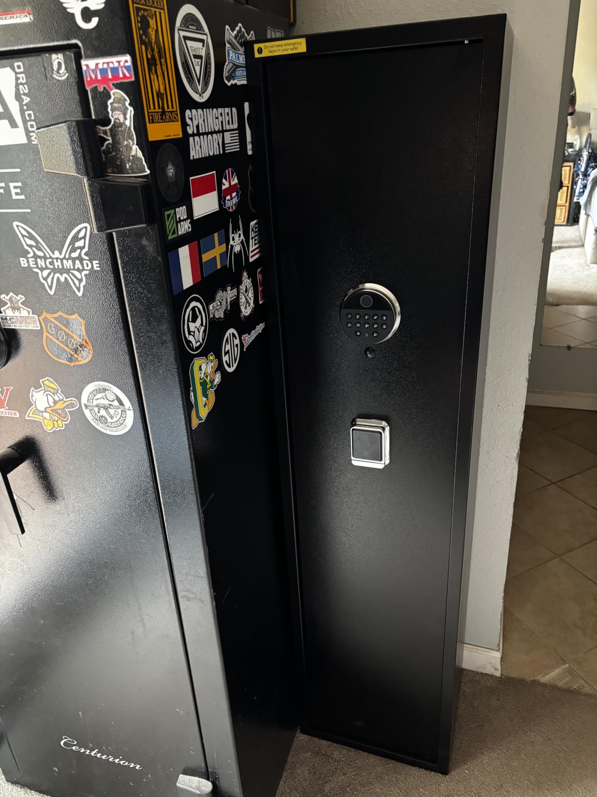 [No Assembly Required]10-12 Gun Safe for Rifles and Pistols, Biometric Gun Safe with Fingerprint and Digital Keypad, 57