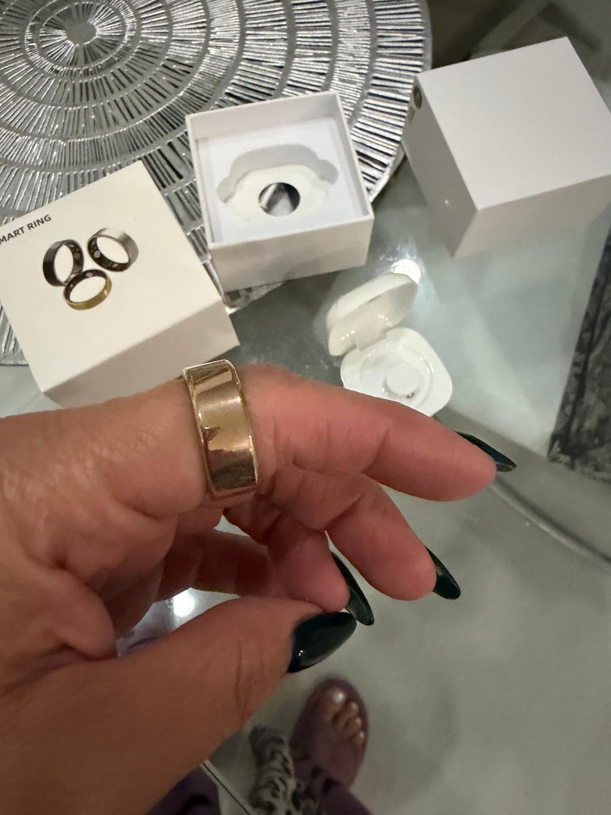 Smart Ring with Sleep Monitoring, Step Counting, Heart Rate, Blood Oxygen for iOS and Android, No Subscription Fee, IP68 Waterproof Health Tracker (Silver, 8) customer photo 2