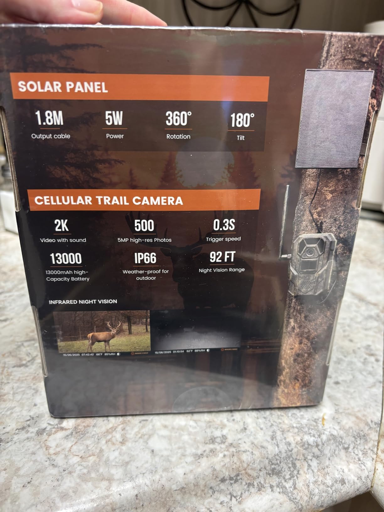 MagicEagle® Cellular Trail Camera 4G Wild Game Cameras 13,000 mAh Battery Solar Panel 2K Audible Video No-Glow IR Night Vision IP66 Waterproof for Wildlife Deer Monitoring Home Security (Army Green) customer photo 2