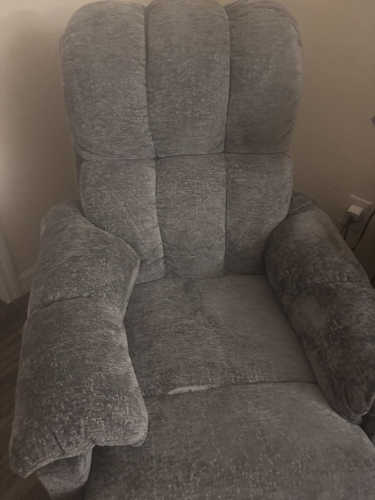 Korser Recliner Chair, Swivel Rocker Recliner Chair for Adults, Small Recliners for Small Spaces, Comfy Manual Recliner, Upholstered Nursery Rocking Chair for Living Room, Chenille, Khaki customer photo 2