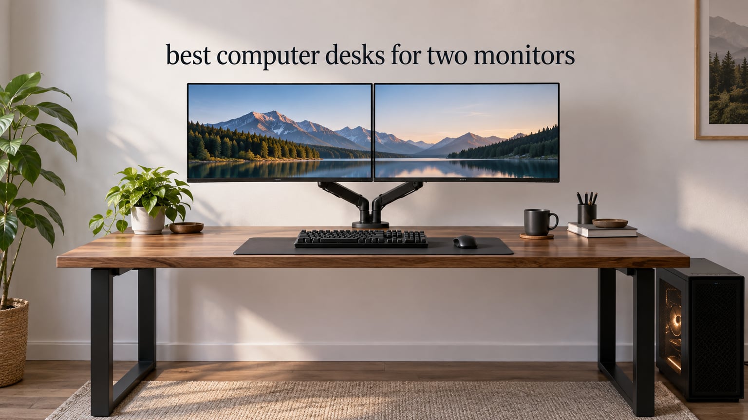 best computer desks for two monitors